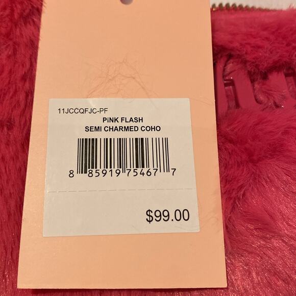 Juicy Couture Pink Flash Semi Charmed Coho Shoulder Bag  BNWT JUICY COUTURE Semi Charmed Coho Furry Shoulder Bag in Pink Flash